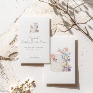 Mjuk Blommigt - Kaksfödelsedag Kort