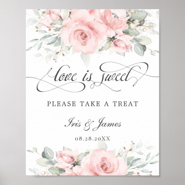 Mjuk  Blommigt Kärlek är Sweet Ta ett Treat tecken Poster (Framsidan)