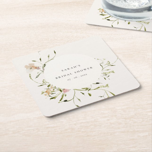 Mjuk  Blommigt Möhippa av utandning Underlägg Papper Kvadrat (Vinklad)
