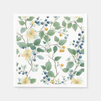 Mjuk Blommigt och berry naturinspirerad design Pappersservett