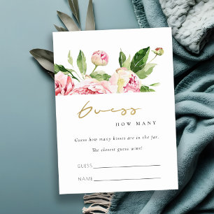 Mjuk Blommigt Peony gissar hur många Kisses-kort Tilläggskort
