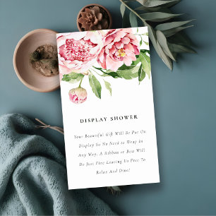 Mjuk Blommigt Peony Visning Shower Baby Shower Tilläggskort