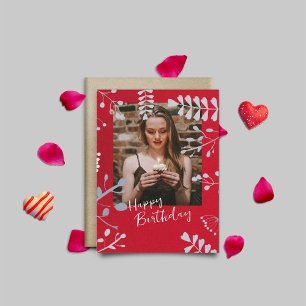 Mjuk blommigt ram Födelsedagskort Inbjudningar