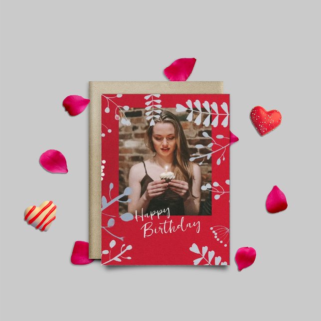 Mjuk blommigt ram Födelsedagskort Inbjudningar (Skapare uppladdad)