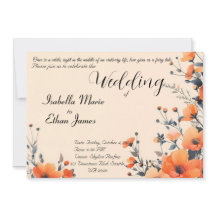 Mjuk blommigt - romantisk bröllopsinbjudan