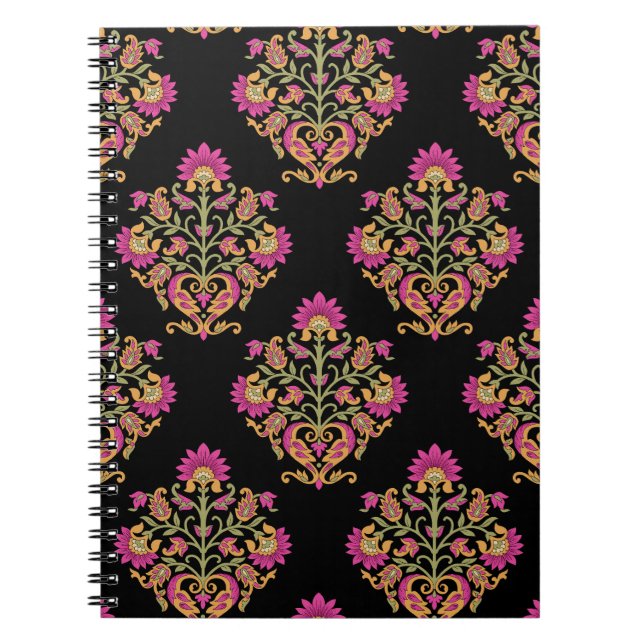 Mjuk blommigt, sömlös design. anteckningsbok (Framsidan)