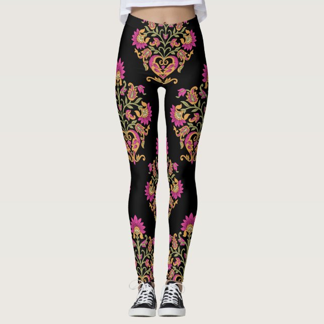 Mjuk blommigt, sömlös design. leggings (Framsida)
