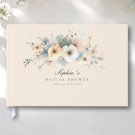 Mjuk blomning Elegant bröllopsdusch Beige Gästböcker