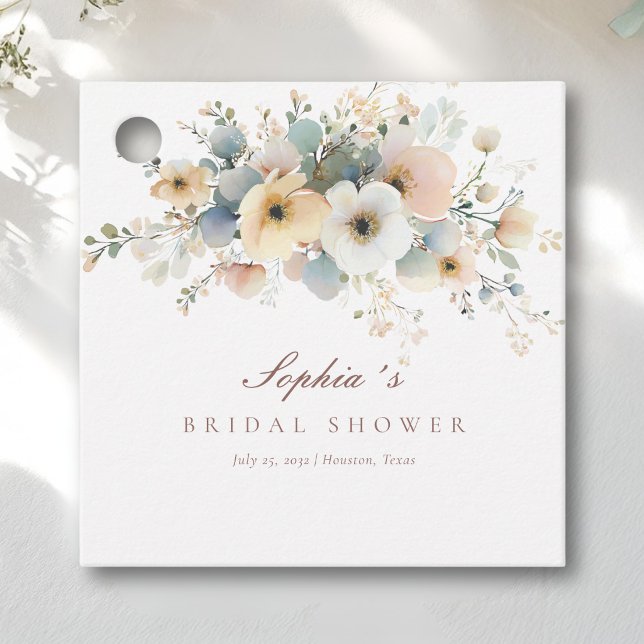 Mjuk blomning elegant bröllopsdusch gåvor etiketter (Soft Bloom Elegant Bridal Shower Gift Tags)