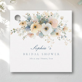 Mjuk blomning elegant bröllopsdusch gåvor etiketter