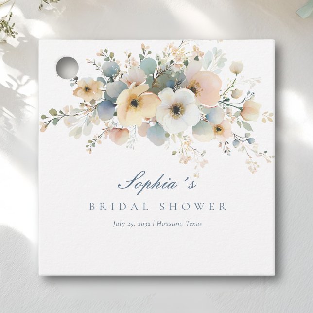 Mjuk blomning elegant bröllopsdusch gåvor etiketter (Soft Bloom Elegant Bridal Shower Gift Tags)