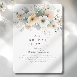 Mjuk blomning Elegant bröllopsdusch Inbjudningar