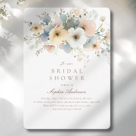 Mjuk blomning elegant bröllopsdusch inbjudningar