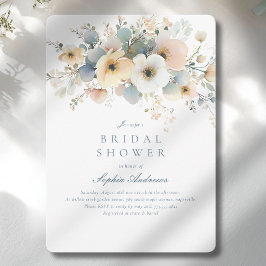 Mjuk blomning elegant bröllopsdusch inbjudningar