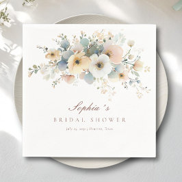 Mjuk blomning elegant bröllopsdusch pappersservett