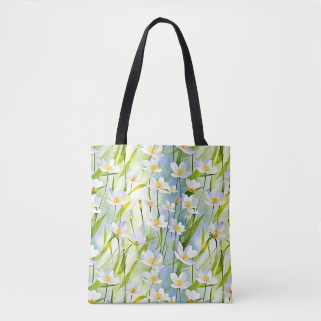 Mjuk blomning, mjukt floralt  tygkasse (Framsida)