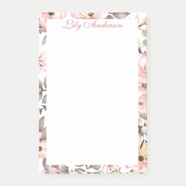 Mjuk blomster  post-it block (Framsida)