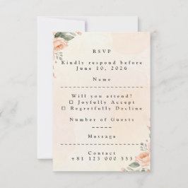 Mjuk blomsterbröllop RSVP-kort elegant svar