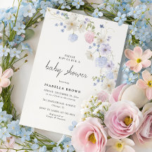 Mjuk blomsterkant Baby Shower-fest