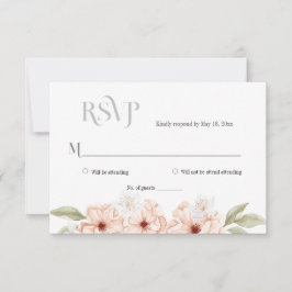 Mjuk blomsterkort med persikotema och enkel respon OSA kort