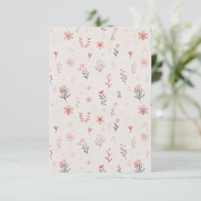 Mjuk blomsterlig mönsterinbjudan inbjudningar (Stående Fram)