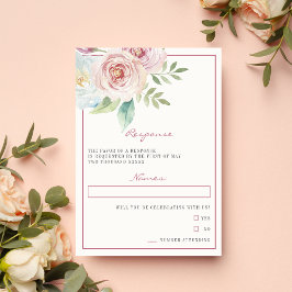 Mjuk blomsterromantisk grönska Rosa Mauve OSA Kort