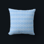 Mjuk BLUE & vit, MENORAH- och STARS-kudde Kudde<br><div class="desc">Blått och vitt MENORAH-SKÄRMSTAR AV DAVID TRIM vita STARS AV DAVID PÅ BACK av designern Sandy Closs ~ SandyCloss~</div>