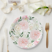 Mjuk Blush Peony & Ros Vattenfärg Blommig Mönster