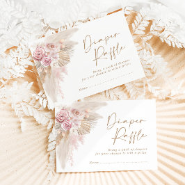 Mjuk Boho Pampasgräs Rosa Blommor Bebispresent Lot Tilläggskort