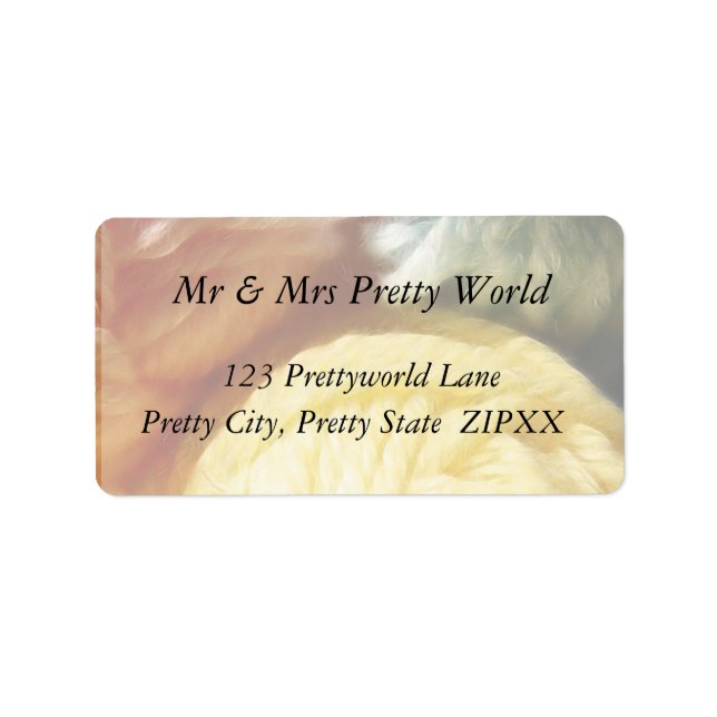 Mjuk Bollar av garn Adressetikett (Framsidan)