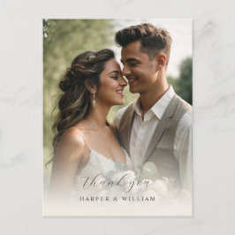 Mjuk bomull tack foto bröllop vykort