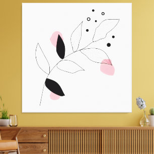 Mjuk Botanica – minimalistisk bladlinjekonst med r Canvastryck