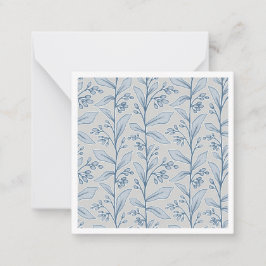 Mjuk botanisk dröm Blue and Grey Blommig Konst Anteckningskort
