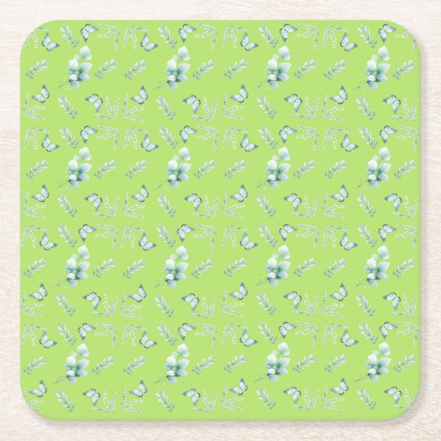 mjuk botanisk  underlägg papper kvadrat (Framsidan)