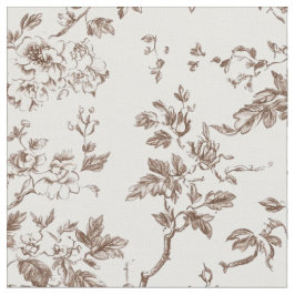 Mjuk Brun Blommig Vin Toile Tyg