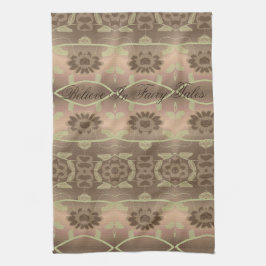 Mjuk brun persika och Grönt Kökshandduk