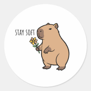 Mjuk Capybara-illustration djur Runt Klistermärke