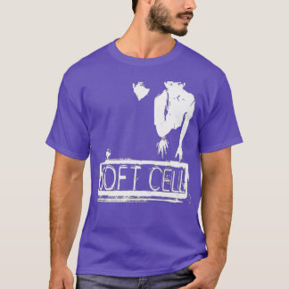 Mjuk cellsvartvitt och vit 80s-syntpop t shirt