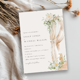 Mjuk Chic  Blommigt Canopy Botanical Bröllop Inbjudningar