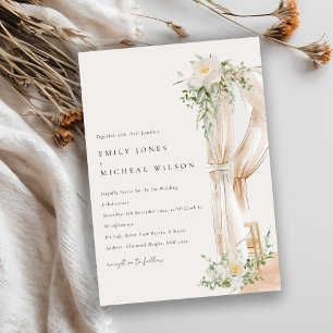Mjuk Chic Blommigt Canopy Botanical Bröllop Inbjudningar