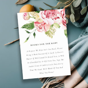Mjuk Chic Blommigt Peony Bokar for Baby Shower Tilläggskort