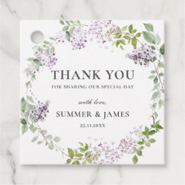 Mjuk Chic Lilac Lila Blommigt Bröllop Tack Gåvor Etiketter