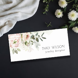 Mjuk Chic  Rosa Peony Leafy botaniska Blommigten Namnbricka