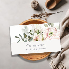 Mjuk Chic  Rosa Peony Leafy botaniska Blommigten Visitkort