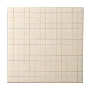 Mjuk Cream Checkated Mönster Retro Minimalist Kakelplatta