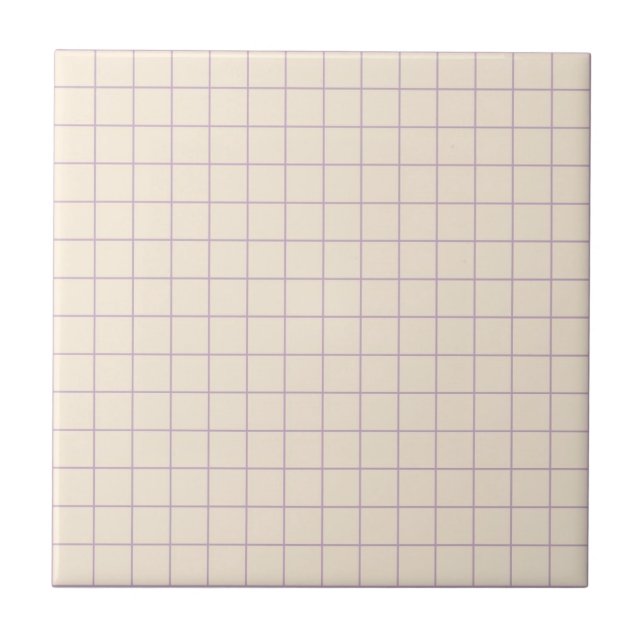 Mjuk Cream & Lila Checkered Retro Minimalist Kakelplatta (Framsidan)