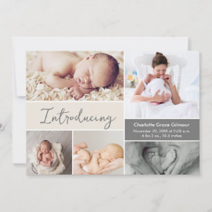 Mjuk Crème Baby Girl fotokollage manus Meddelande