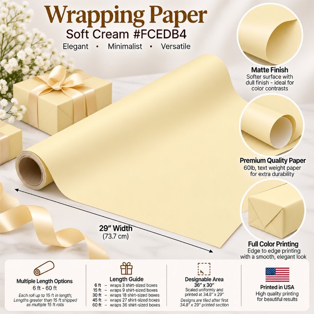 Mjuk Crème Elegant Minimalistisk Presentpapper (Soft Cream Elegant Minimalist Wrapping Paper)