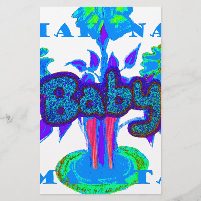 Mjuk cyan Blue Flower Art: A Baby Touch. (Framsida)