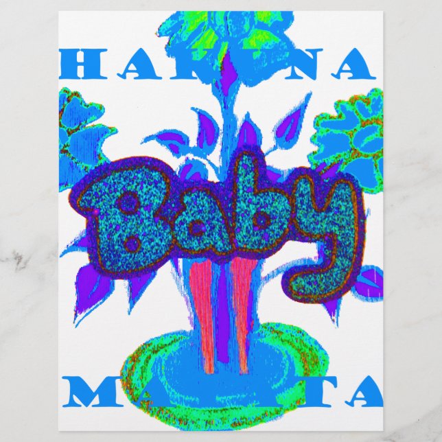 Mjuk cyan Blue Flower Art: A Baby Touch. (Framsida)